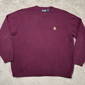 Vintage Arizona State University Knit Sweater Burgandy Mens L Crable 100% Cotton